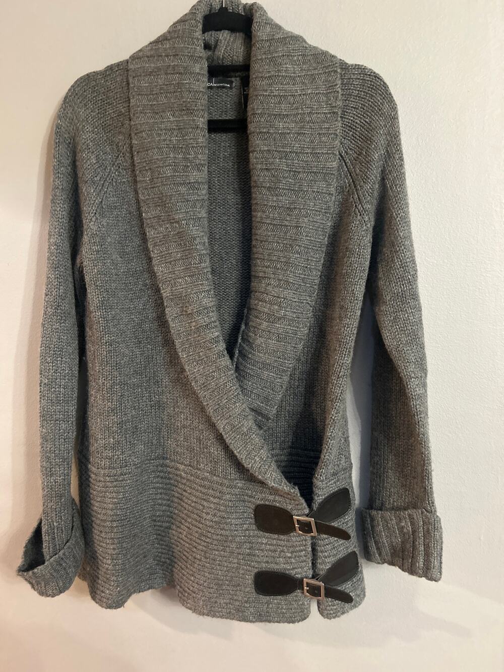 Wool Shawl Buckle Knit Cardigan Sweater M Whimsygoth Equestrian Bella Swan